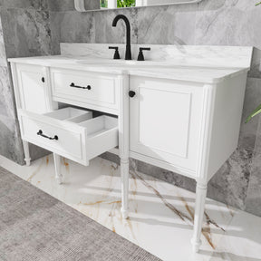 Modish 60" Wall Mounted Single Vanity Cabinets Cabinets with Solid Wood Legs