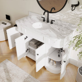 Opuluxe 48’’ Freestanding Single Vanity Cabinets with Curved Design 浴室柜