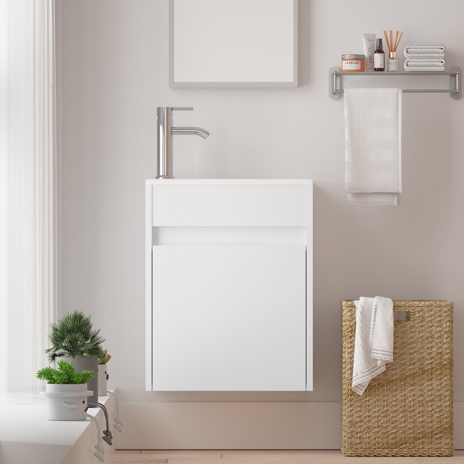 Rec 16’’ Wall Mounted Single Vanity Cabinet with Small Space Decor 浴室吊柜