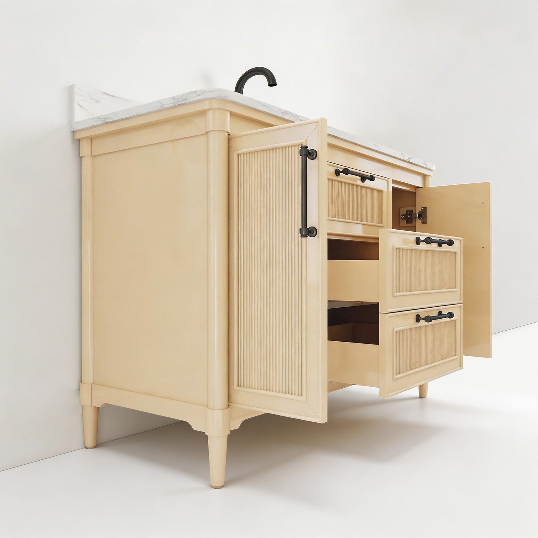 Vantara 48" Freestanding Single Vanity Cabinets with Fluted Texture