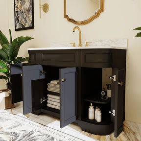 Opuluxe 48" Freestanding Single Vanity Cabinets with Curved Design
