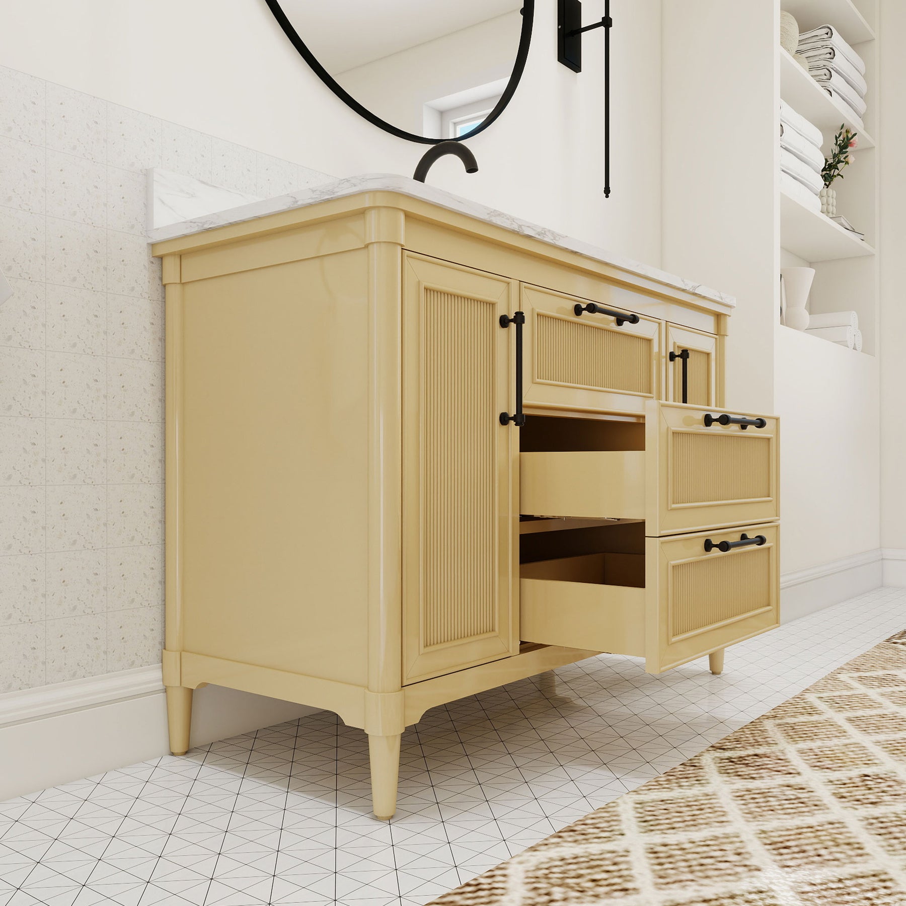 Vantara 48" Freestanding Single Vanity Cabinets with Fluted Texture