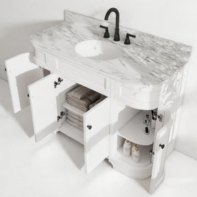Opuluxe 48" Freestanding Single Vanity Cabinets with Curved Design