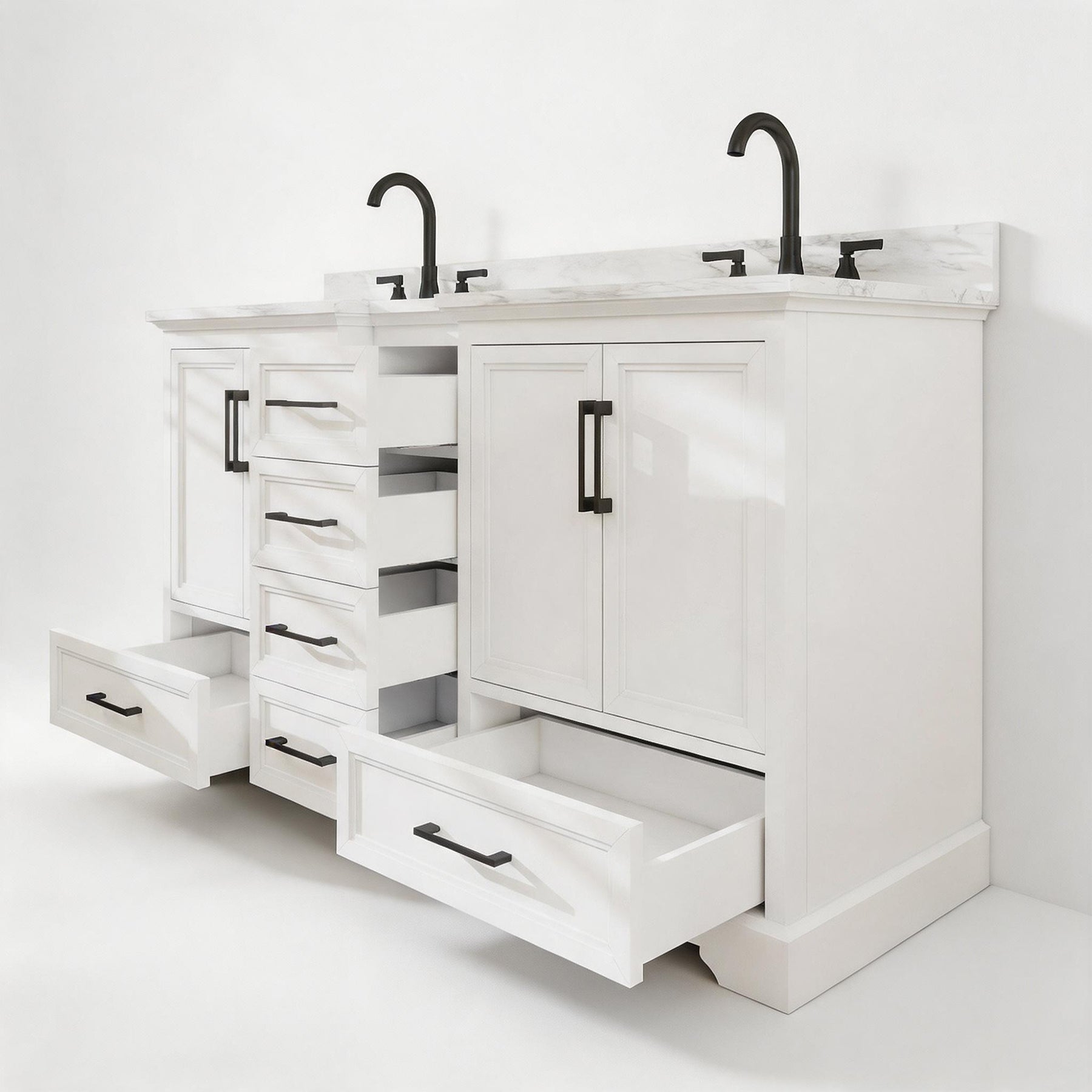 Nobilis 60" Freestanding Double Vanity Cabinets with Symmetrical Layout