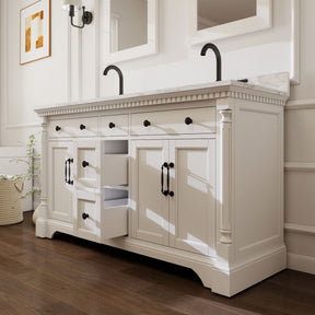 Acro 60" Freestanding Double Vanity Cabinets with Arch Feet