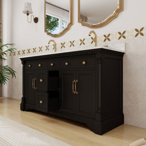 Acro 60" Freestanding Double Vanity Cabinets with Arch Feet