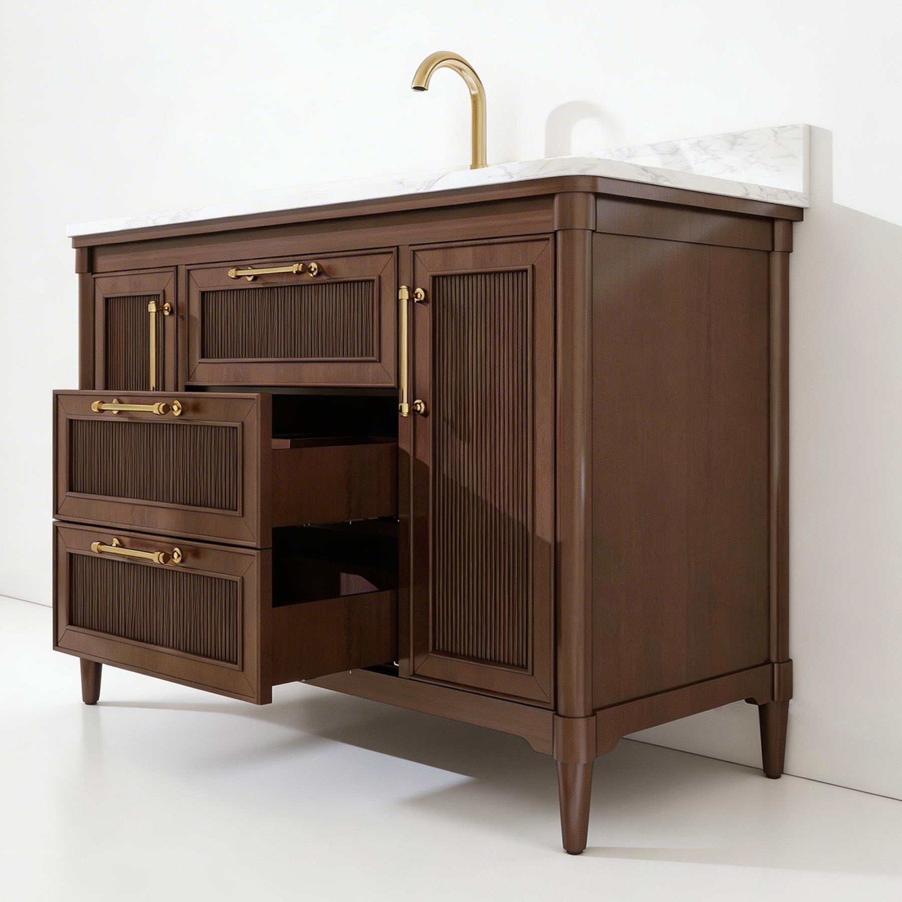 Vantara 48" Freestanding Single Vanity Cabinets with Fluted Texture