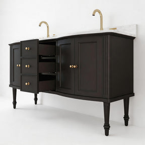 Elara 60" Freestanding Double Vanity Cabinets with Solid Wood Legs