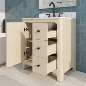 Canyon 30" Freestanding Single Vanity Cabinet with Curved Design