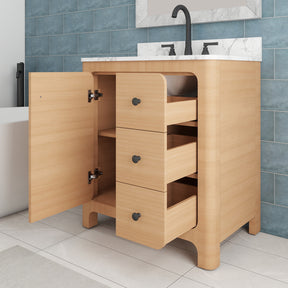 Canyon 30" Freestanding Single Vanity Cabinet with Curved Design