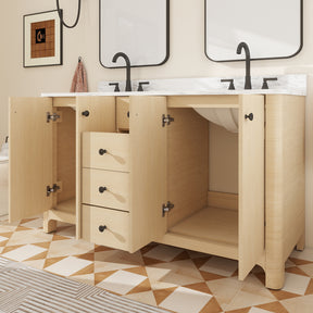 Canyon 60" Freestanding Double Vanity Cabinet with Curved Design