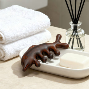 Pre-Order Exclusive | Handmade Red Sandalwood Dolphin Massage Comb | Limited Scarcity Natural Wood Comb for Scalp & Body