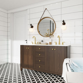 Canyon 60" Freestanding Double Vanity Cabinets with Curved Design