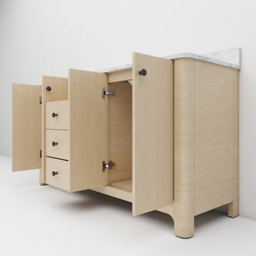 Canyon 60" Freestanding Double Sink Bathroom Vanity with Curved Design