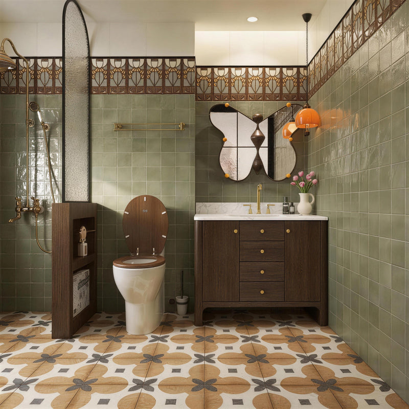Art Deco Green Bathroom