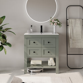Modern 30" Freestanding Bathroom Vanity Combo with Single Undermount Sink