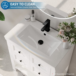 Modern 30" Freestanding Bathroom Vanity Combo with Single Undermount Sink