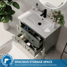Modern 30" Freestanding Bathroom Vanity Combo with Single Undermount Sink