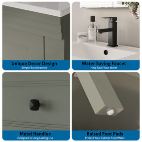 Modern 30" Freestanding Bathroom Vanity Combo with Single Undermount Sink