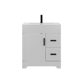 Waterfall  30" Freestanding Single Vanity Cabinets with Decoration Lines