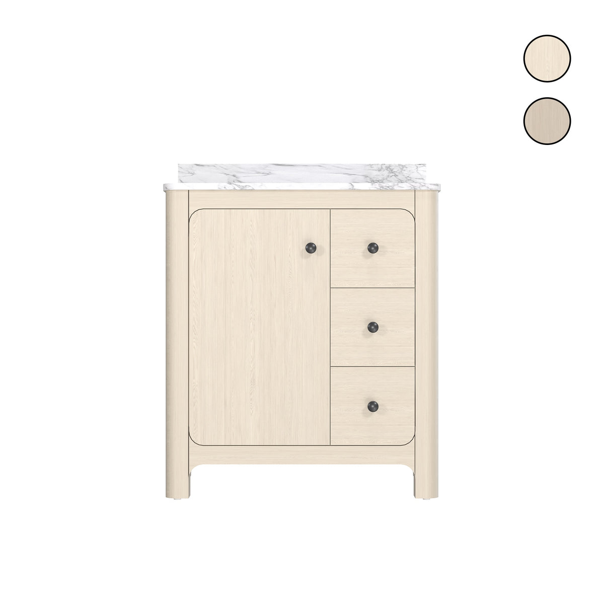 Canyon 30" Freestanding Single Vanity Cabinet with Curved Design