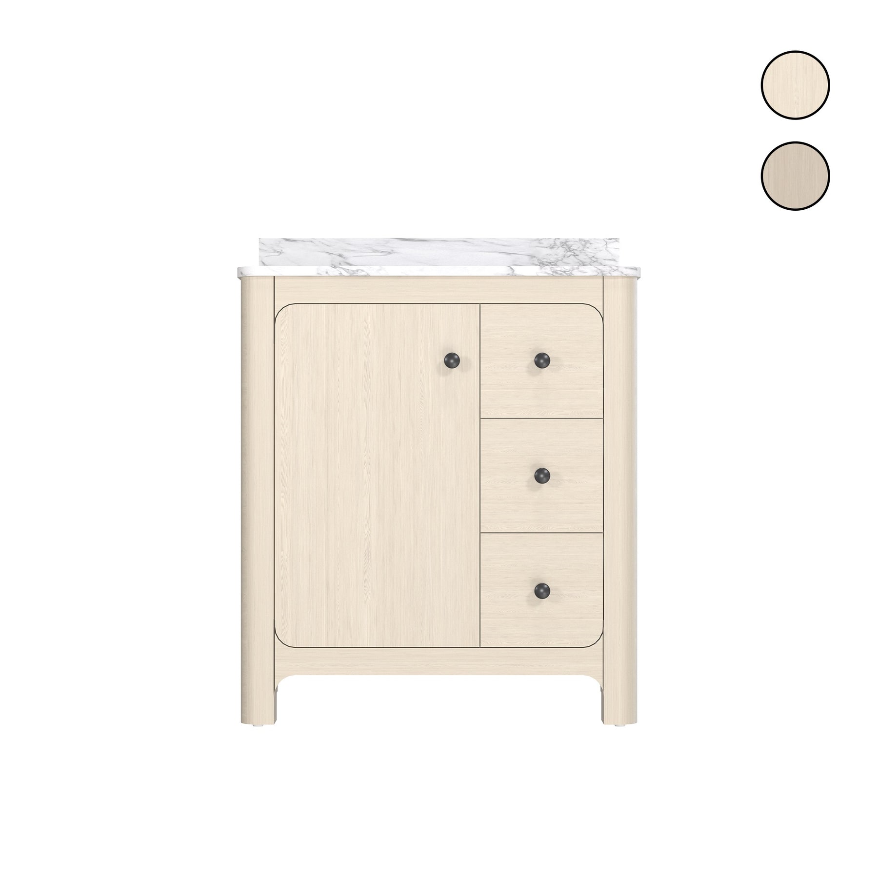 Canyon 30" Freestanding Single Vanity Cabinet with Curved Design