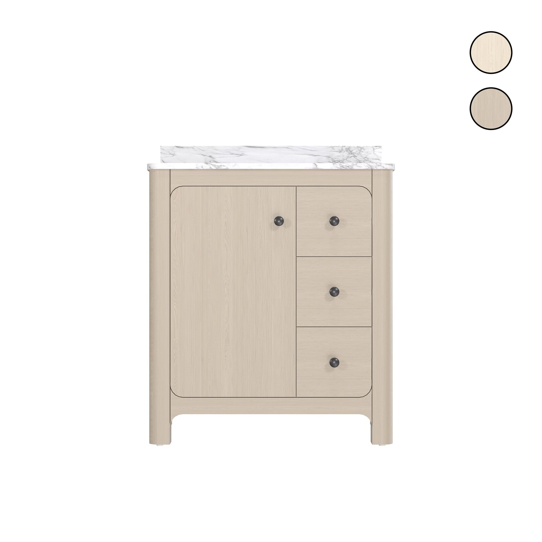 Canyon 30" Freestanding Single Vanity Cabinet with Curved Design