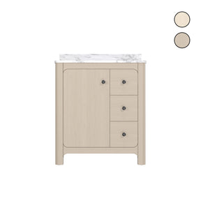 Canyon 30" Freestanding Single Vanity Cabinet with Curved Design