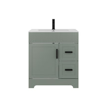 Waterfall  30" Freestanding Single Vanity Cabinets with Decoration Lines