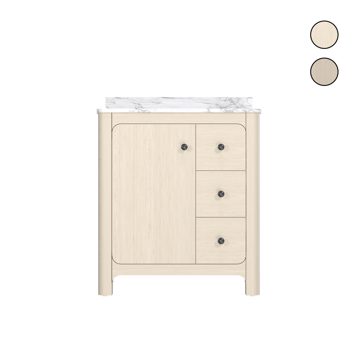 Canyon 30" Freestanding Single Vanity Cabinet with Curved Design