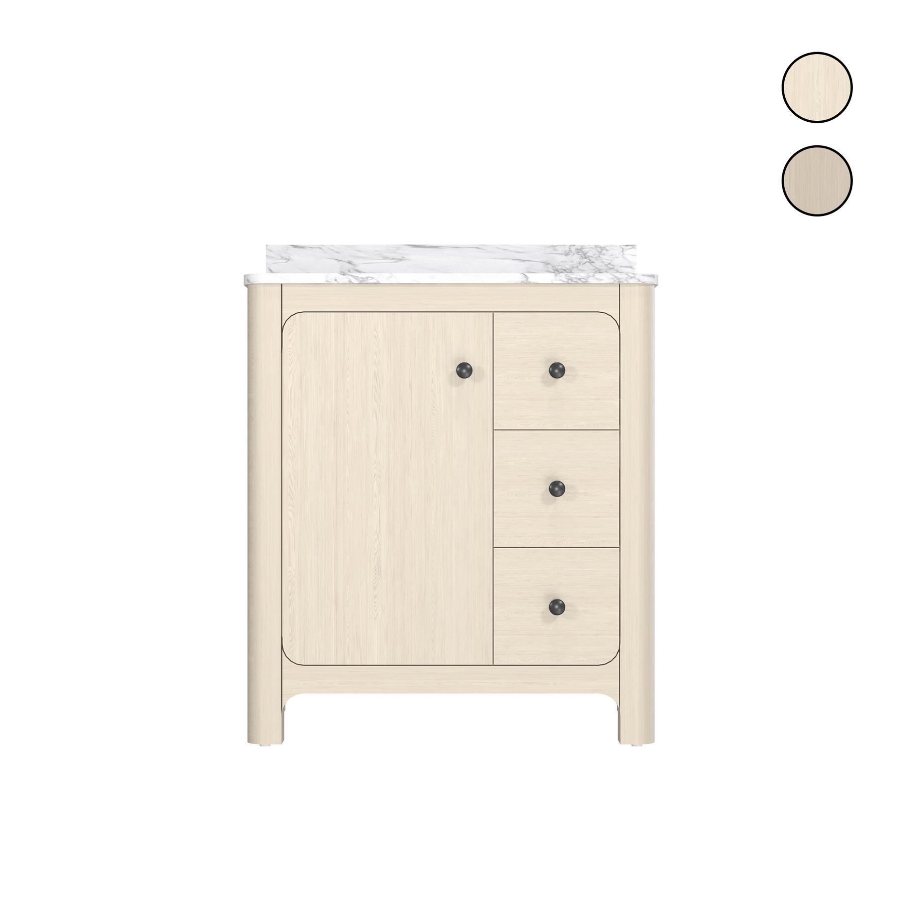 Canyon 30" Freestanding Single Vanity Cabinet with Curved Design