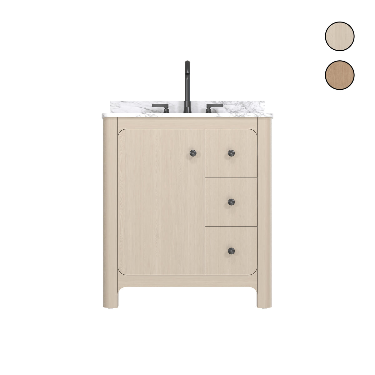 Canyon 30" Freestanding Single Vanity Cabinet with Curved Design