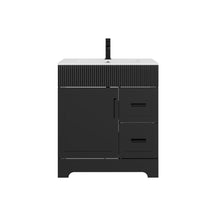 Waterfall  30" Freestanding Single Vanity Cabinets with Decoration Lines