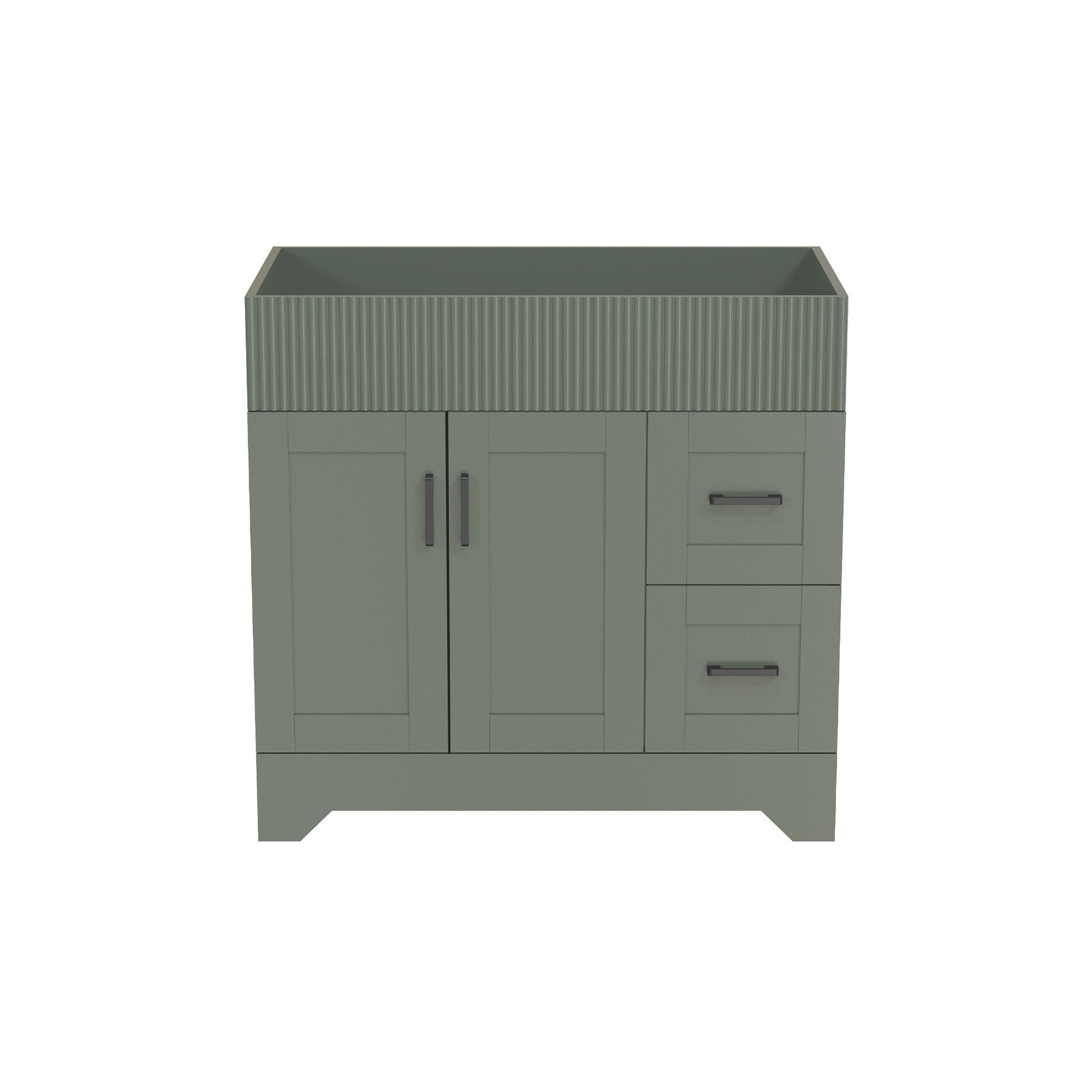 Waterfall 36’’ RTA Freestanding Vanity Cabinet Base with Vertical Striped Decor (Countertop & Sink Not Included) 浴室柜