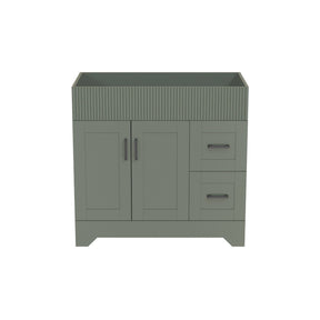 Waterfall 36’’ RTA Freestanding Vanity Cabinet Base with Vertical Striped Decor (Countertop & Sink Not Included) 浴室柜