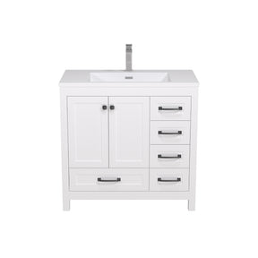 36" Rectangular Integrated SMC Bathroom Sink with Faucet & Drain Kit (Fits eclife Modern-36 & Waterfall-36 Bases)