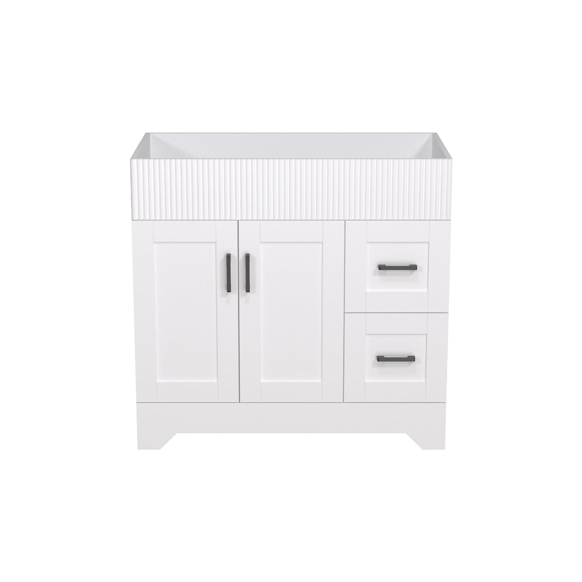 Waterfall 36’’ RTA Freestanding Vanity Cabinet Base with Vertical Striped Decor (Countertop & Sink Not Included) 浴室柜