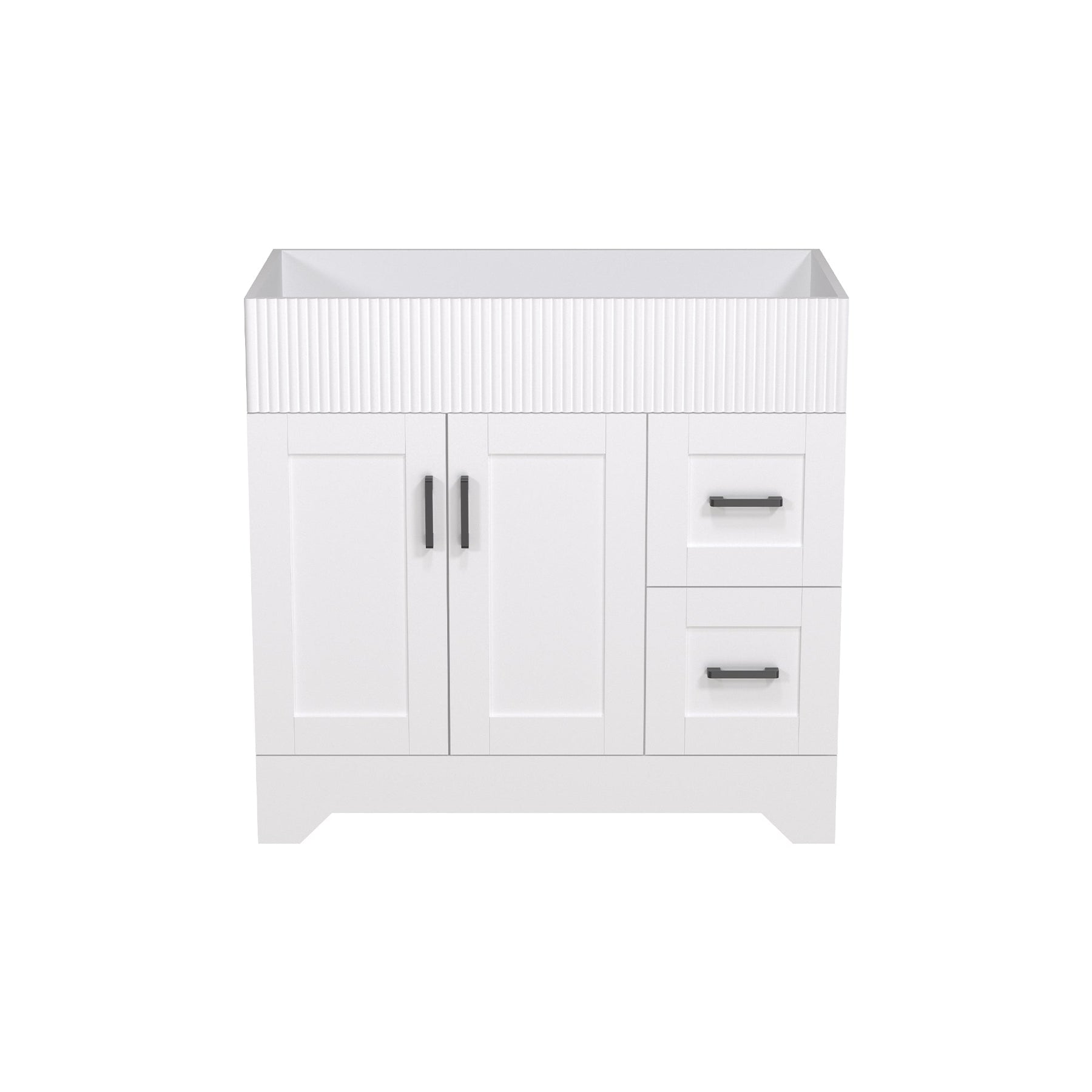 Waterfall 36’’ RTA Freestanding Vanity Cabinet Base with Vertical Striped Decor (Countertop & Sink Not Included) 浴室柜