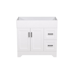Waterfall 36’’ RTA Freestanding Vanity Cabinet Base with Vertical Striped Decor (Countertop & Sink Not Included) 浴室柜