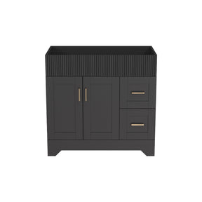 Waterfall 36’’ RTA Freestanding Vanity Cabinet Base with Vertical Striped Decor (Countertop & Sink Not Included) 浴室柜