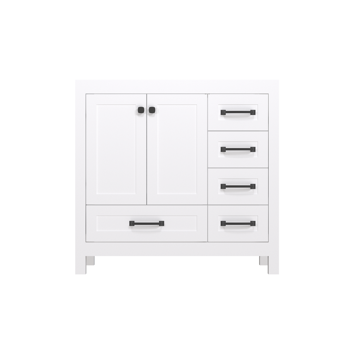 Modern 36’’ RTA Freestanding Vanity Cabinet Base with Larger Storage Room (Countertop & Sink Not Included) White 浴室柜