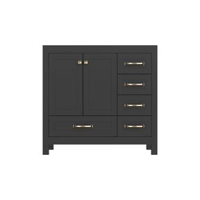 Modern 36’’ RTA Freestanding Vanity Cabinet Base with Larger Storage Room (Countertop & Sink Not Included) Black 浴室柜