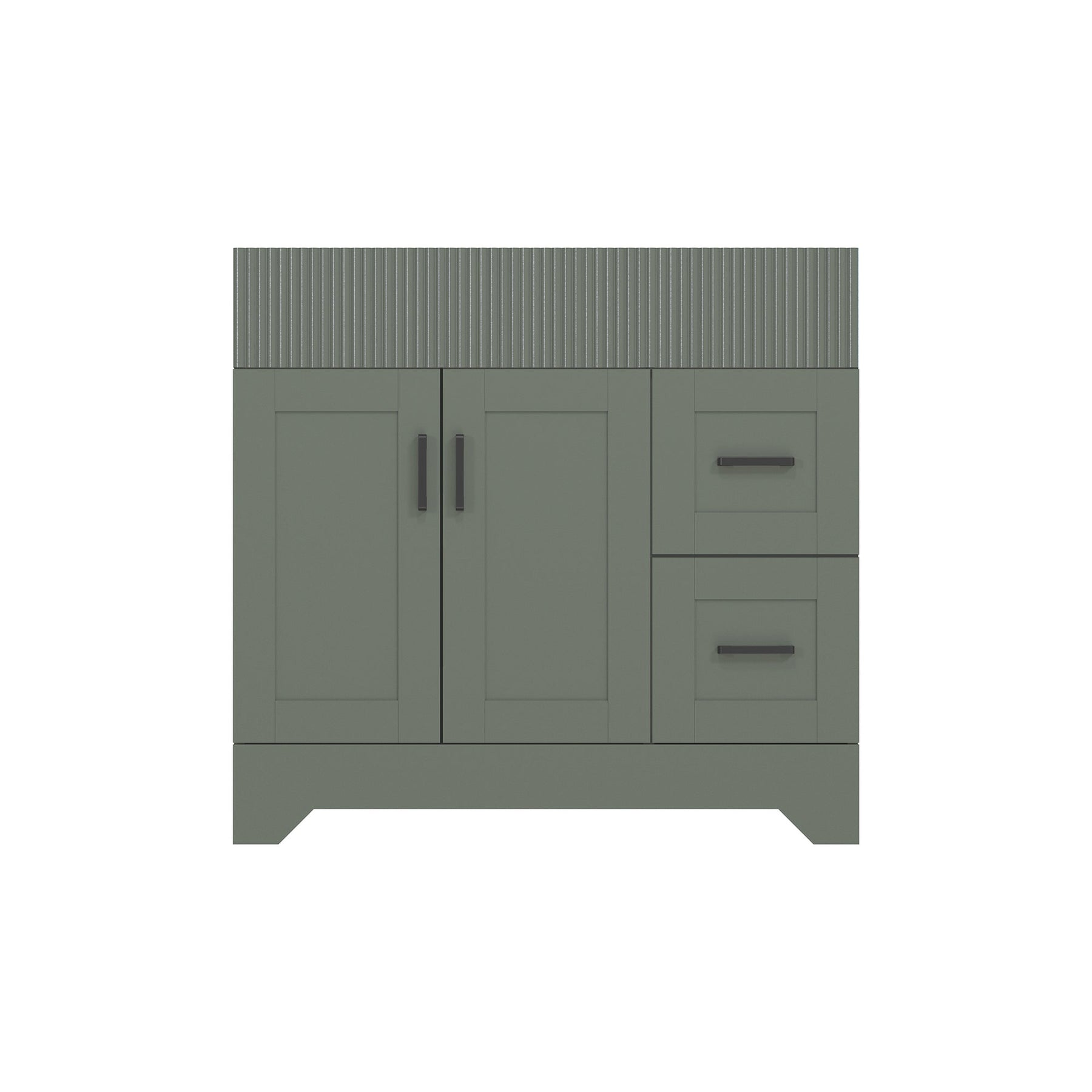 Waterfall 36’’ RTA Freestanding Vanity Cabinet Base with Vertical Striped Decor (Countertop & Sink Not Included)