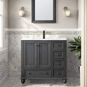 Retro 36" Freestanding Bathroom Vanity Combo with Single Undermount Sink