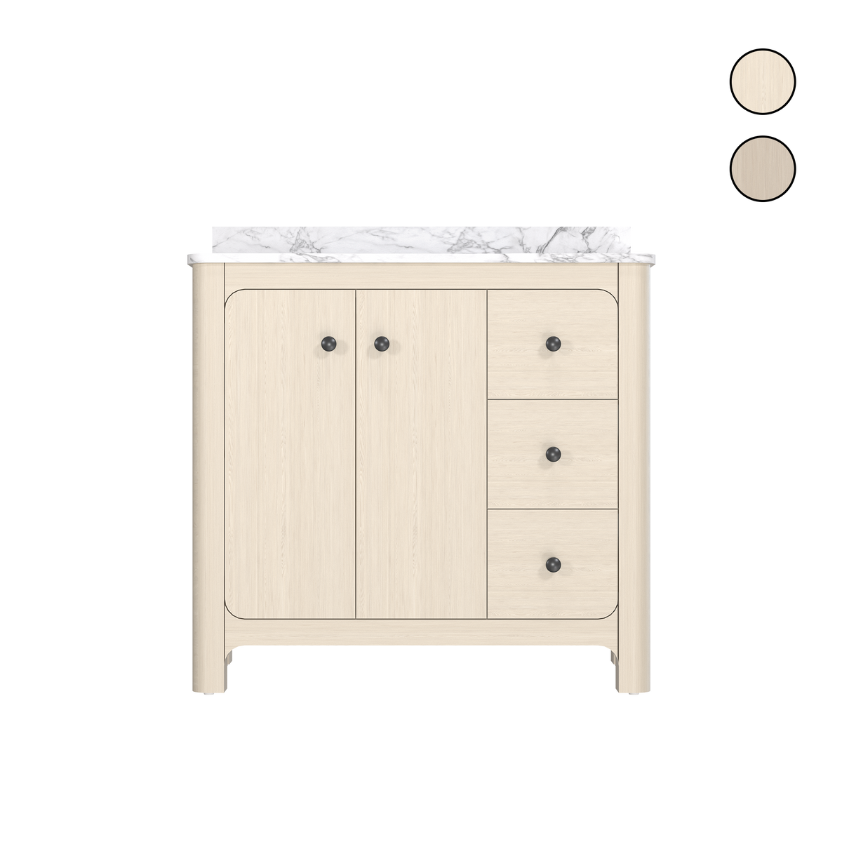 Canyon 36" Freestanding Single Vanity Cabinet with Curved Design