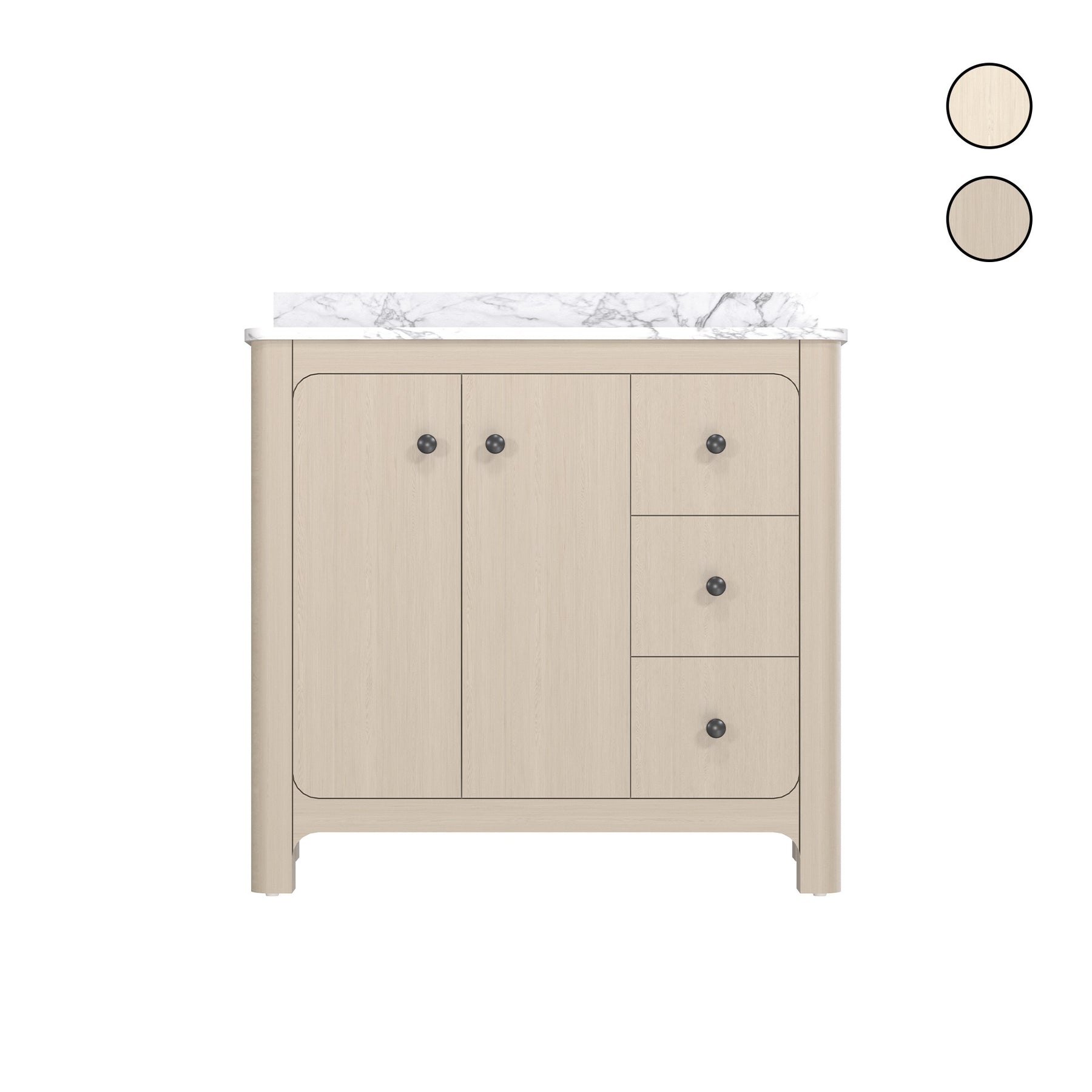 Canyon 36" Freestanding Single Vanity Cabinet with Curved Design