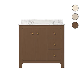 Canyon 36" Freestanding Single Sink Bathroom Vanity with Curved Design