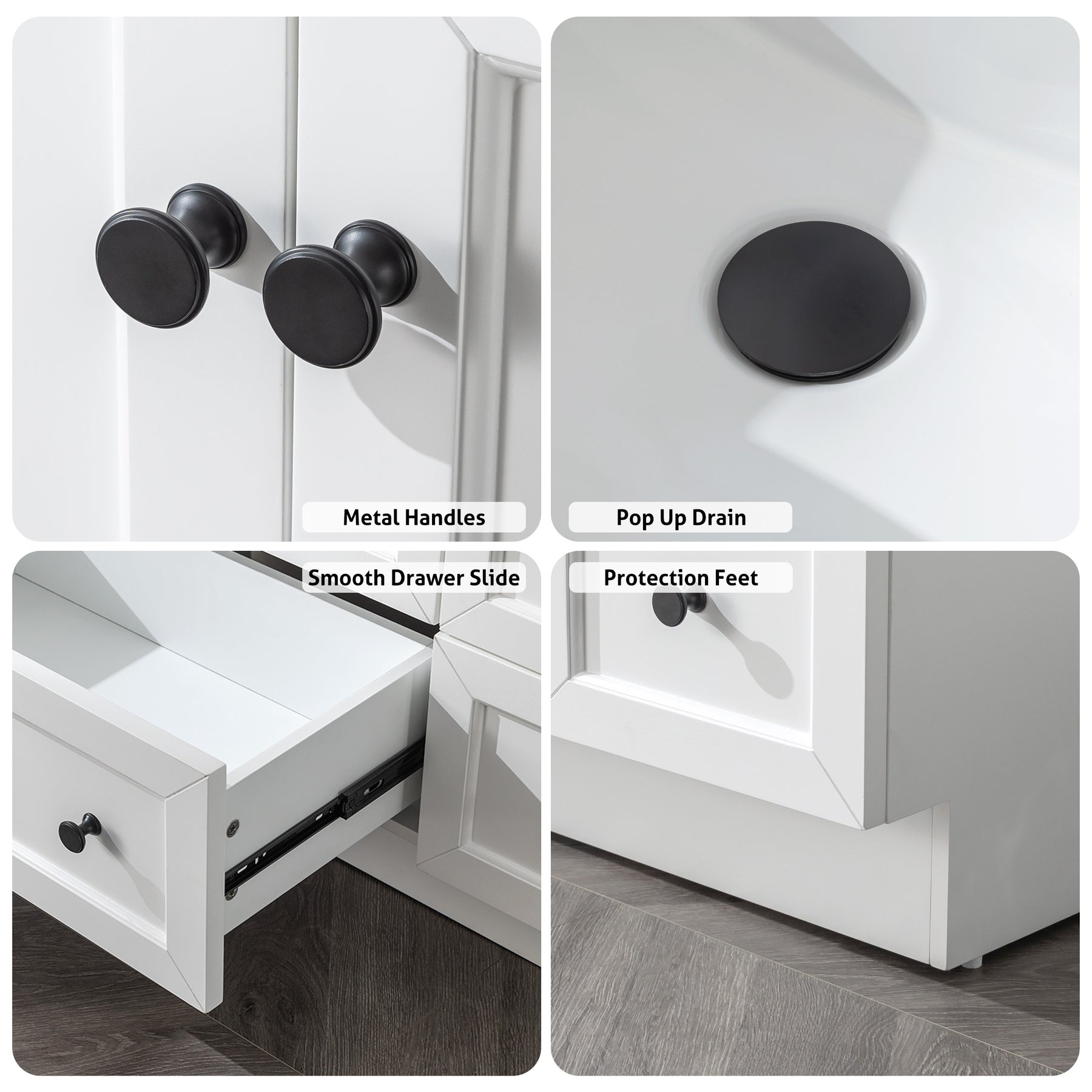 Kitchen Base 36" Freestanding Bathroom Vanity Combo with Single Undermount Sink
