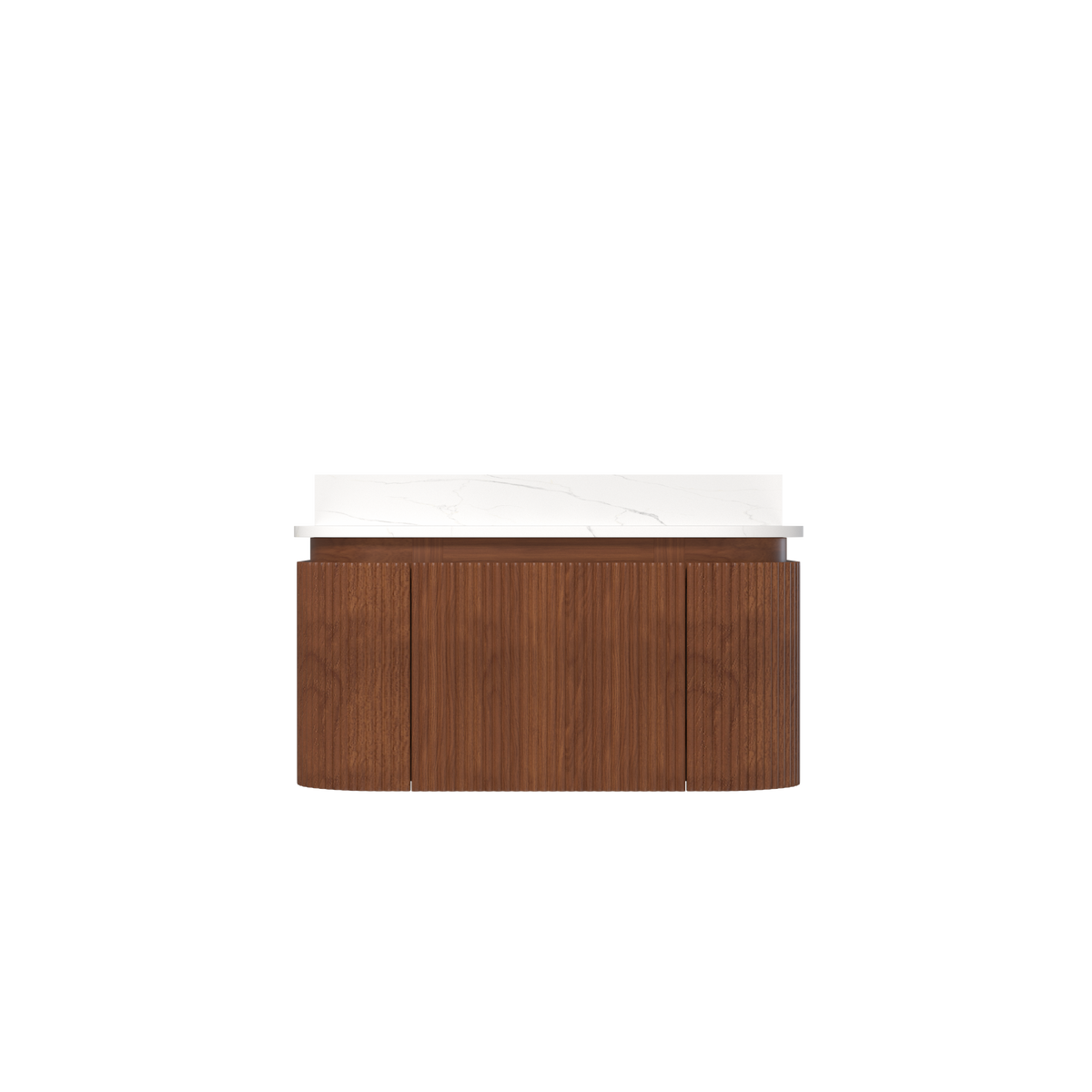 Cove 36" Wall-Mounted Single Bathroom Vanity with Curved Fluted Design