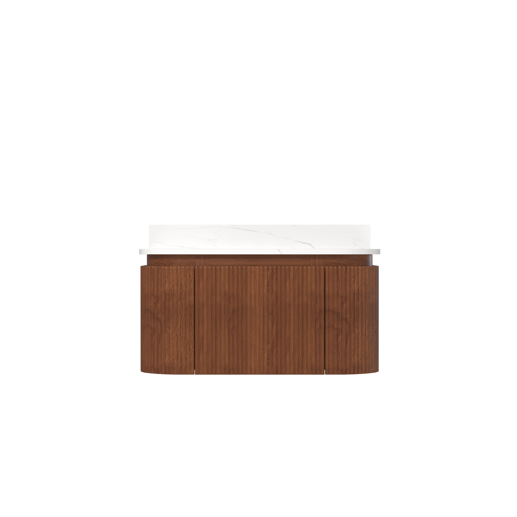Cove 36" Wall-Mounted Single Bathroom Vanity with Curved Fluted Design